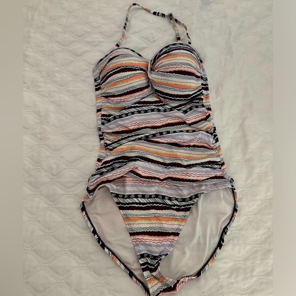Anne Cole Swim maillot style, removable/adjustable strap; padded bra, lined Sz 8 - Picture 1 of 8
